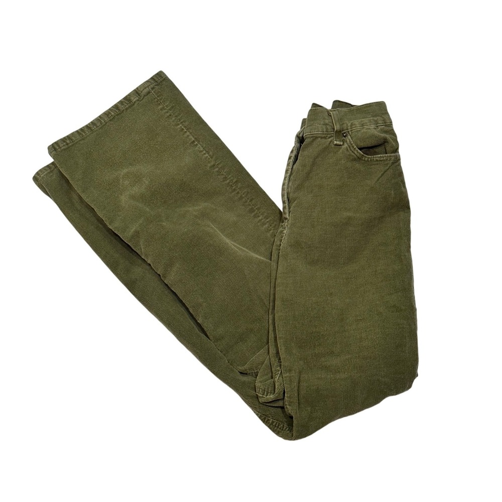 IVKO Womens Olive Green High Waist Corduroy Pants EU 38 Capsule Cotton Europe